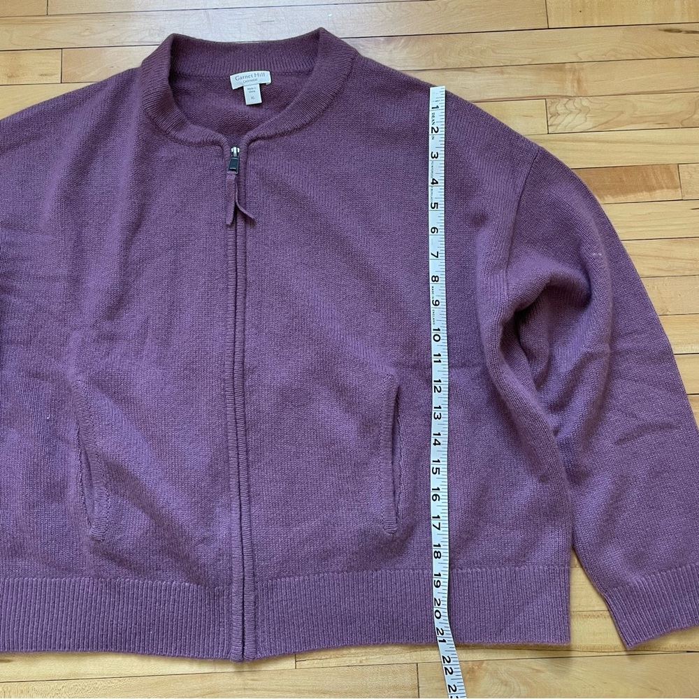 Garnet Hill Cashmere Crewneck Sweater in Plum - Picture 4 of 9